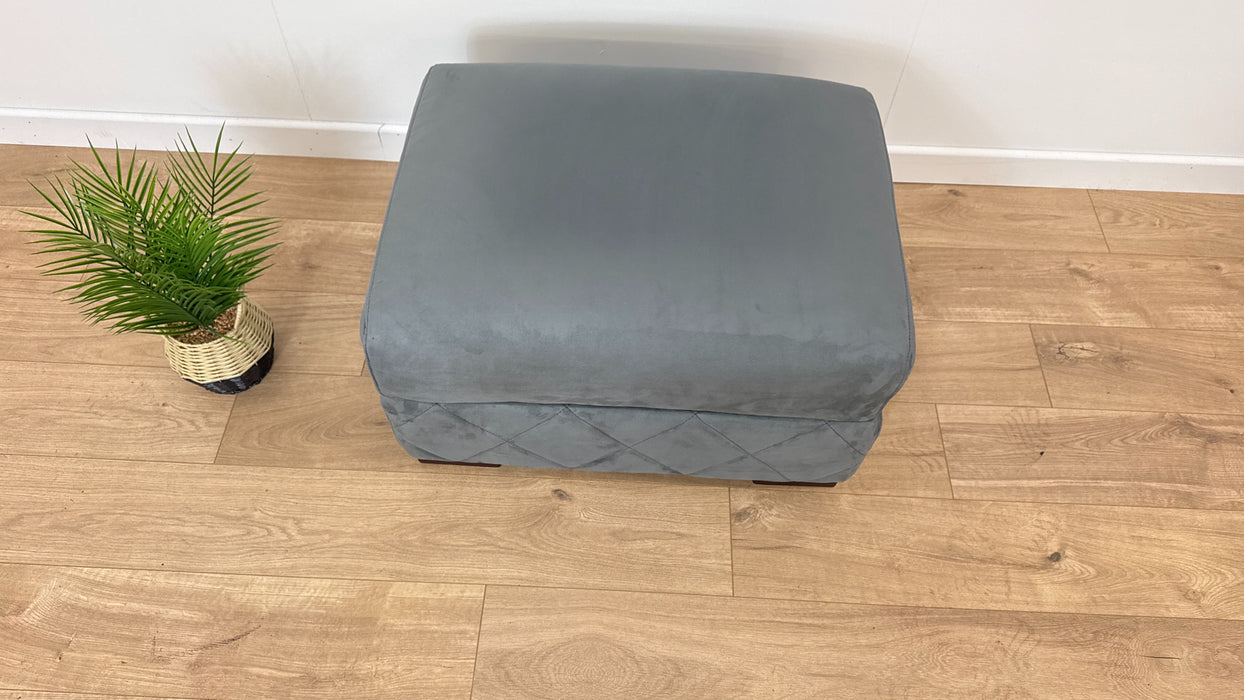 Mason Fabric Designer Footstool - Tara Lead Grey