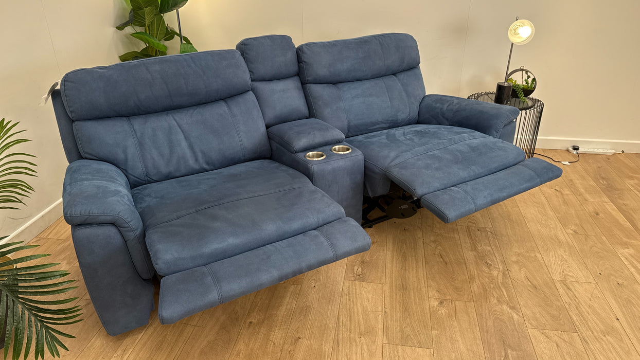 DFS Ronan Fabric Recliner 2 Seater in Blue