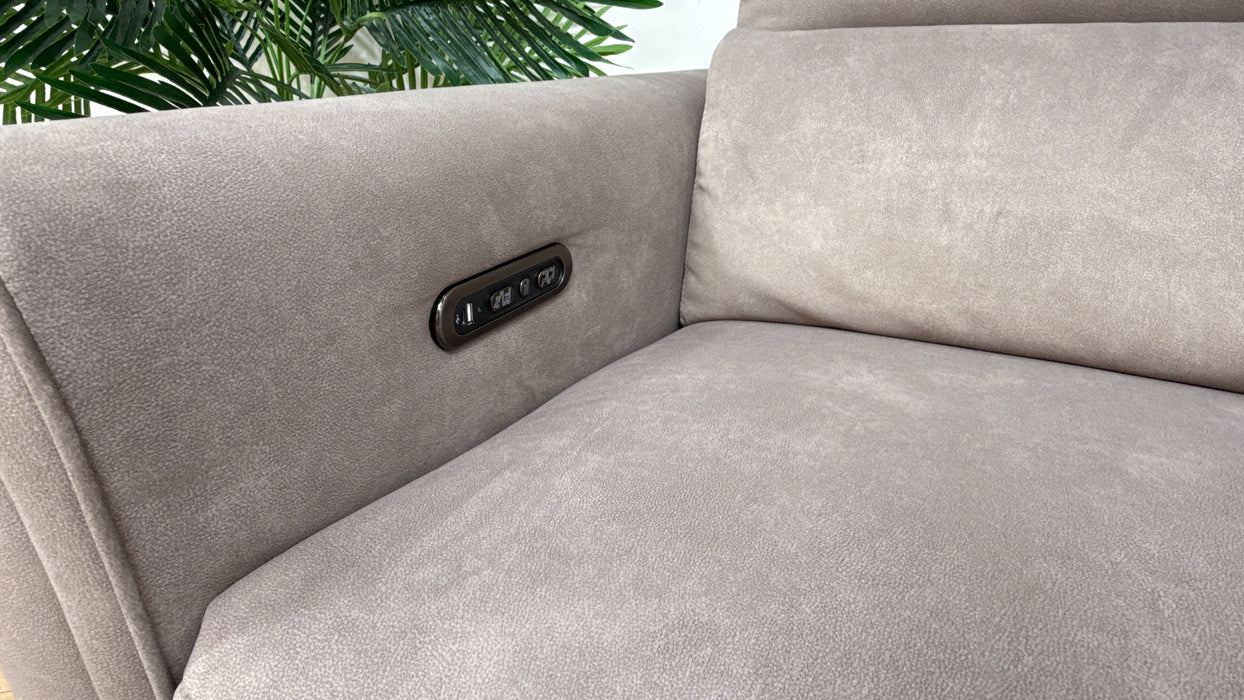 Sofology Ravello Fabric 2.5 Seater Power Recliner/Headrest in Lifestyle Flecked Nutmeg