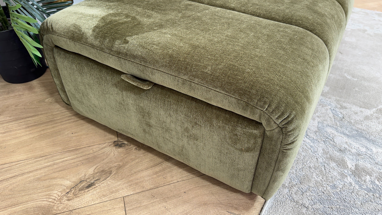 Sofology Waldorf Fabric Storage Footstool in Soft Chenille Olive