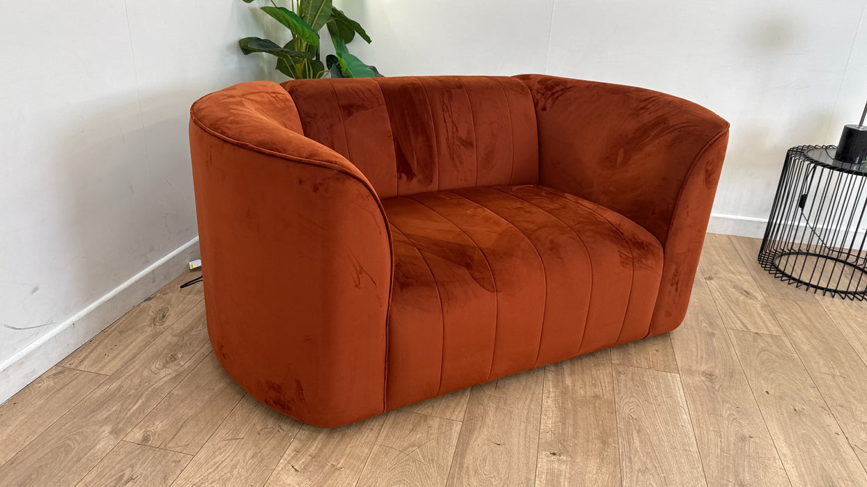 Sofology The Fitzrovia Fabric Loveseat in Matt Velvet Rust Mix Without Trim