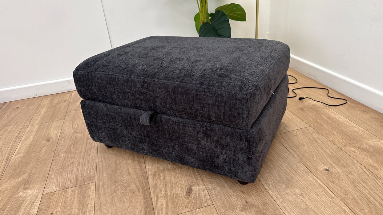 Sofology The Portobello Storage Footstool Foam in Teddy Chenille Black