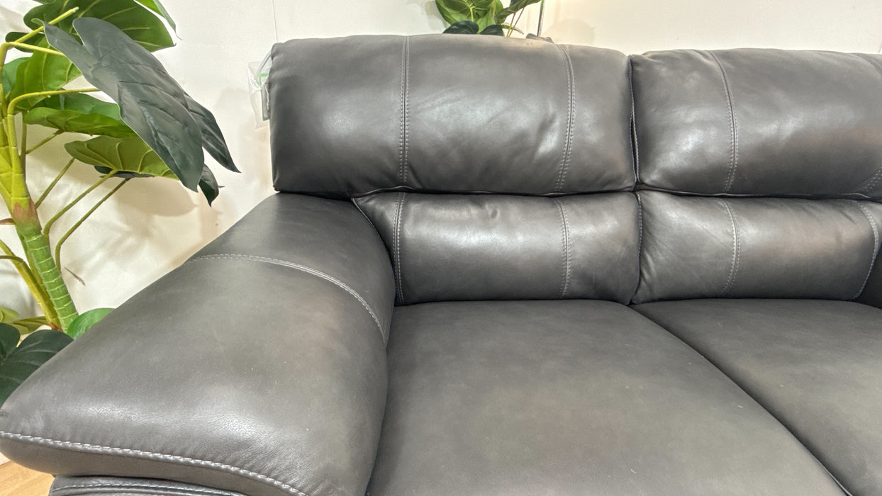 Sofology Santina Leather 2 Seater in Relaxed Soft Charcoal