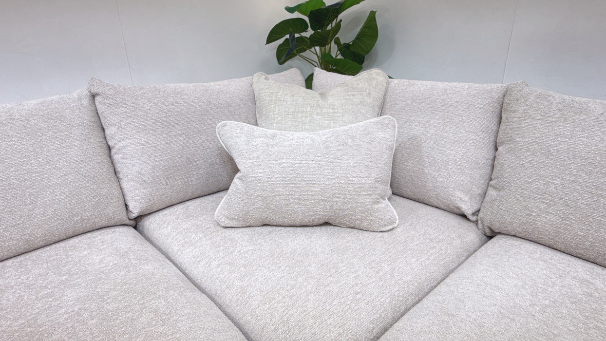 Sofology Westwood 1 Corner 3 Fabric Sofa on Boucle Blush