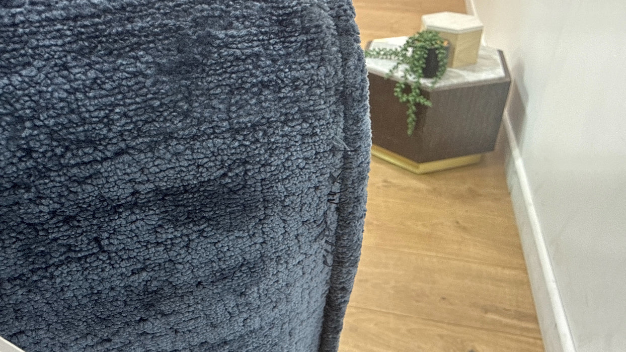 Sofology Bellagio Fabric Loveseat Reversible Feather Flex Seats in Chunky Luxe Chenille Ink Mix