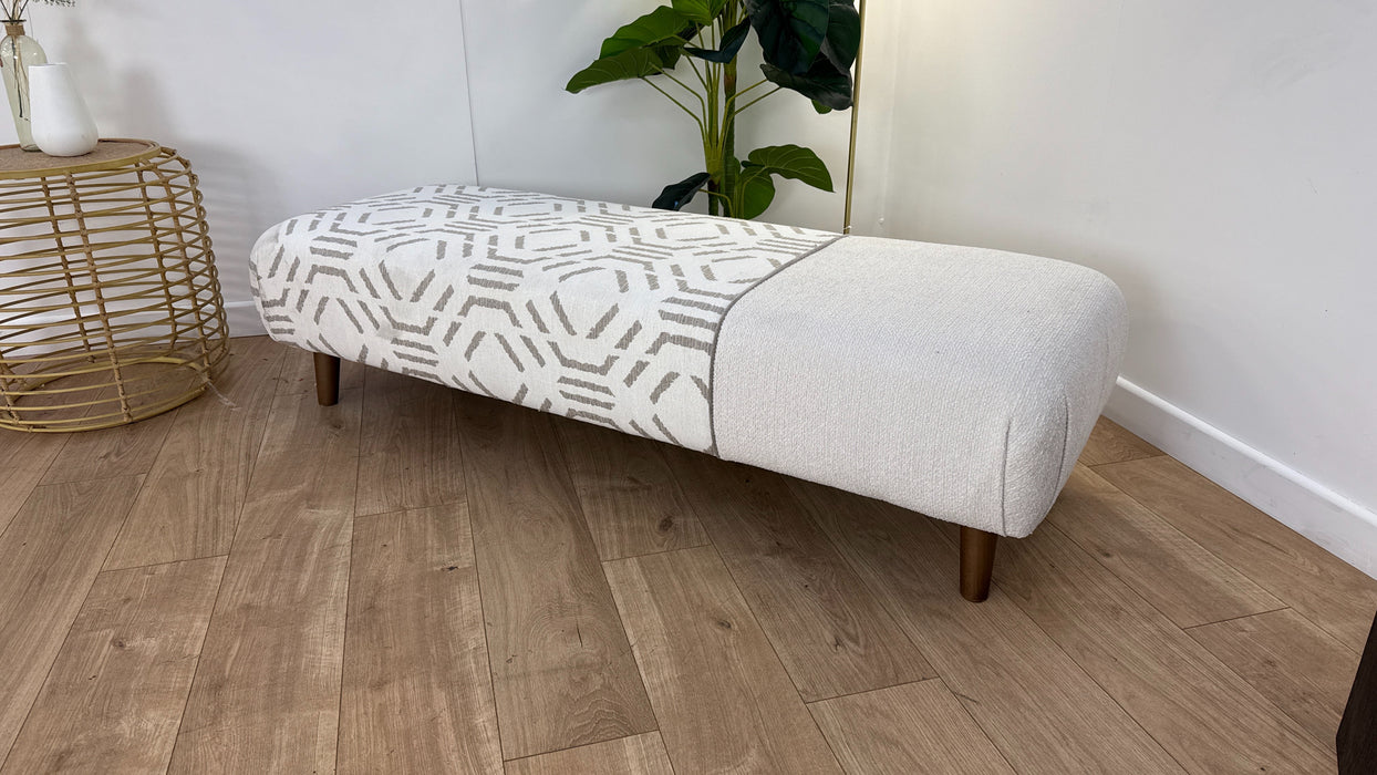 DFS The Ada Fabric Footstool in Natural/Stone Combination