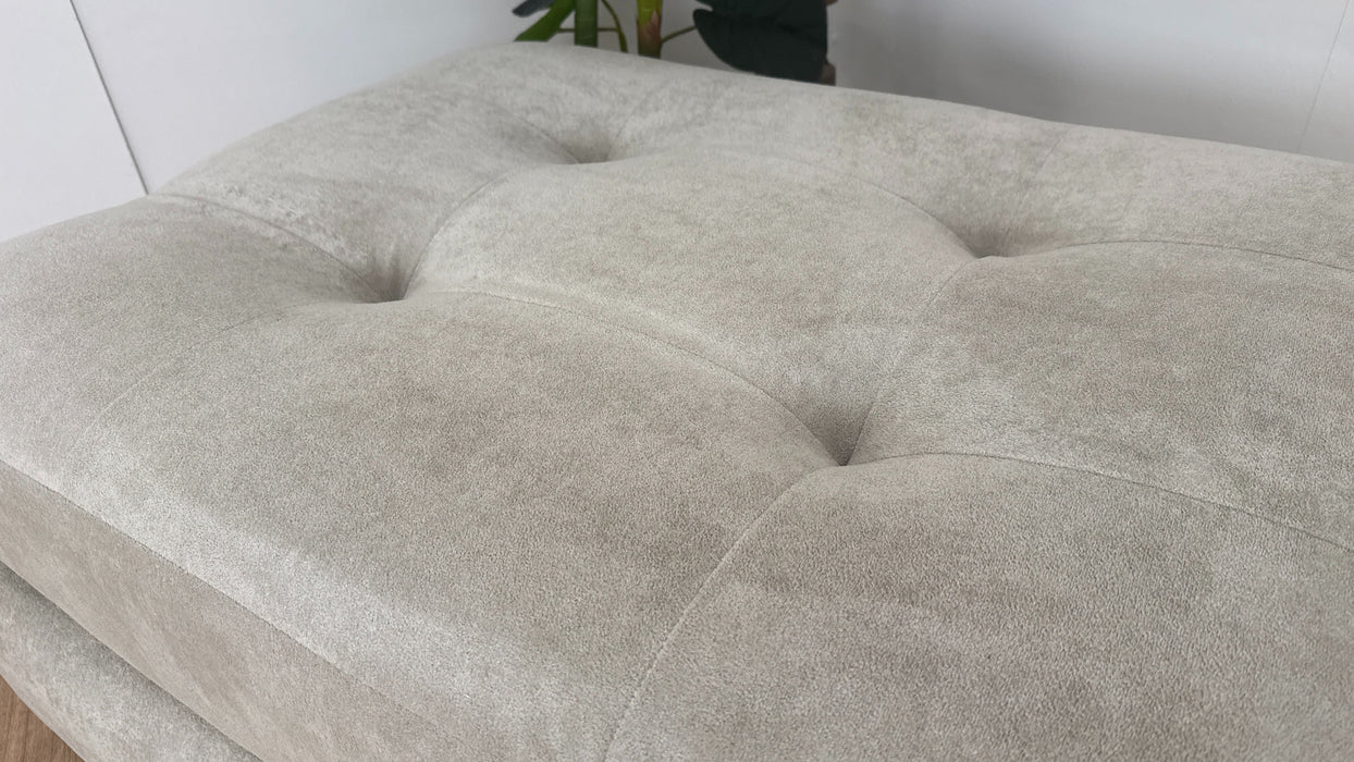 Sofology Ascot Fabric Footstool in Soft Sherpa Stone