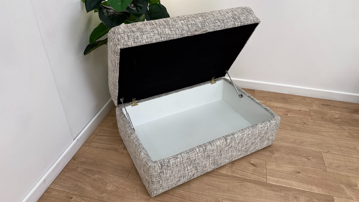 Sofology Cove Fabric Large Storage Footstool in Artisan Chenille Grey