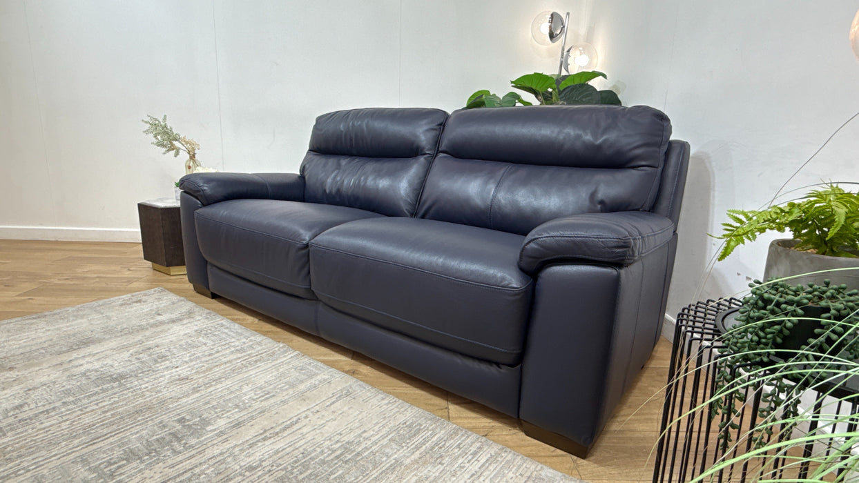 DFS Tristan Leather 3 Seater in Blue