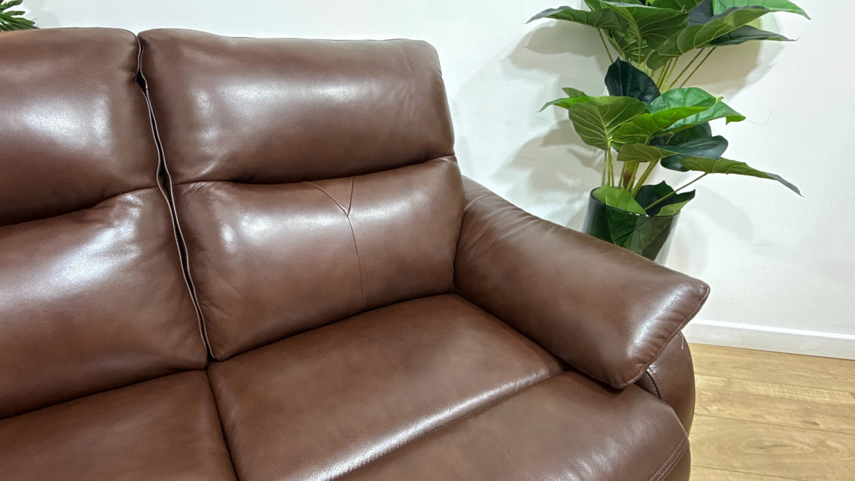 Sofology Albion Leather 3 Seater in Trusty Sheen Chocolate