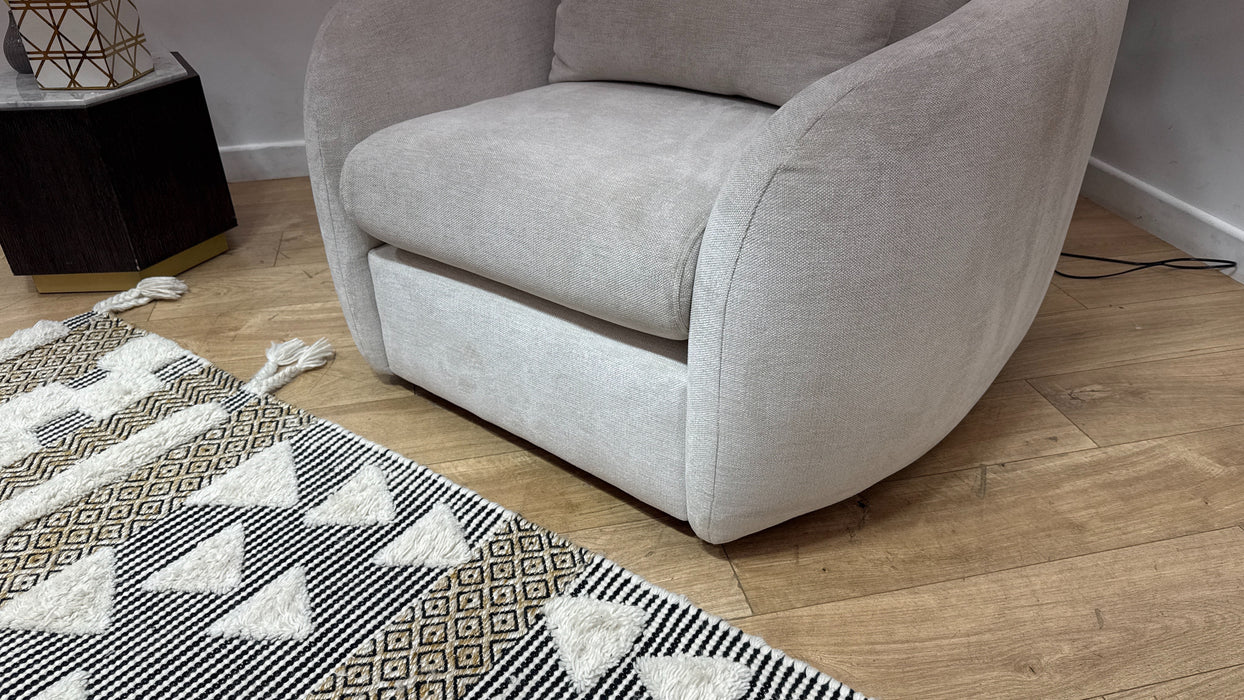 Sofology Portobello Fabric Chair Sprung Seat in Linen Look Chenille Mist