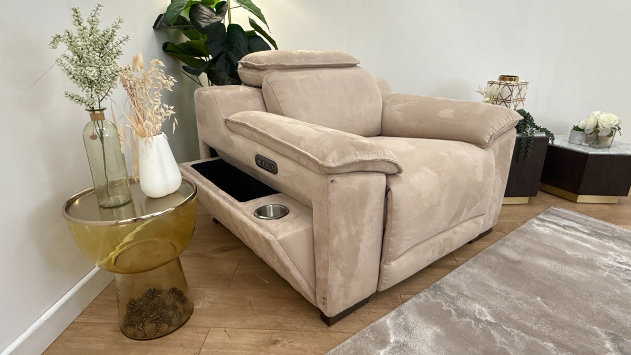 Sofology The Benz Recliner Chair in Lifestyle Plush Fabric Mink