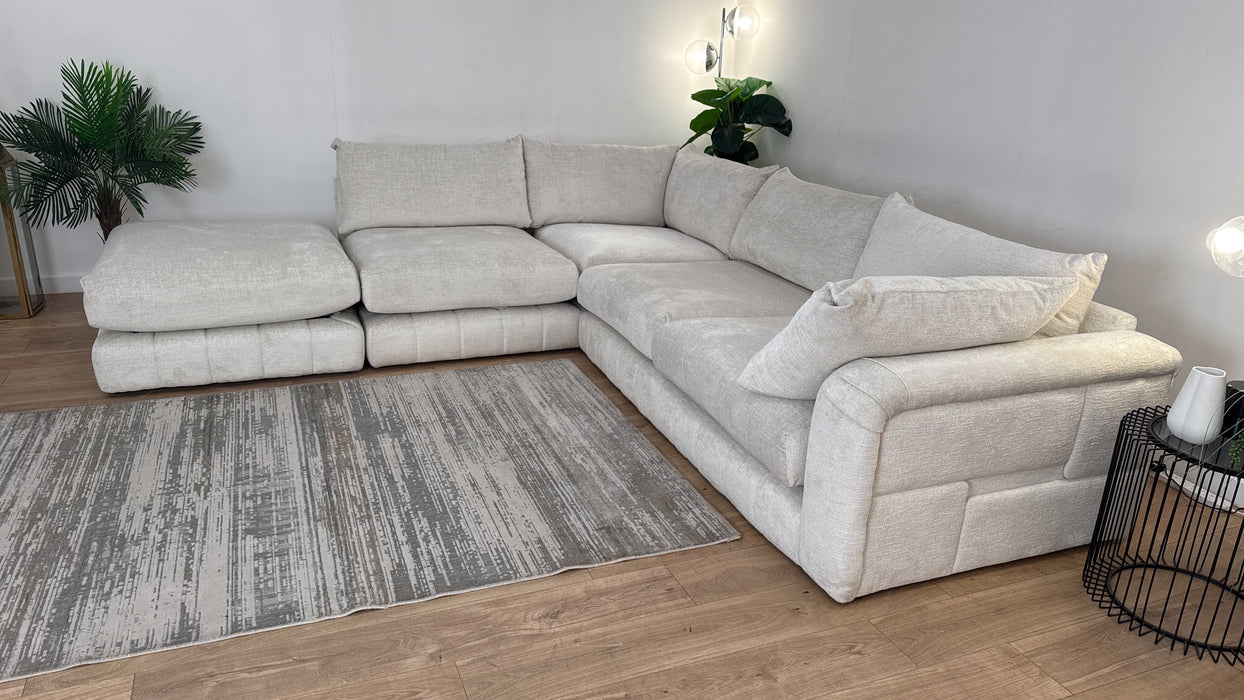 Sofology The Westwood Fabric Chaise 1 Corner 3 No Trim in Teddy Chenille Mist