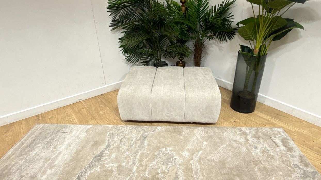 Sofology Waldorf Fabric Storage Footstool in Soft Chenille Linen
