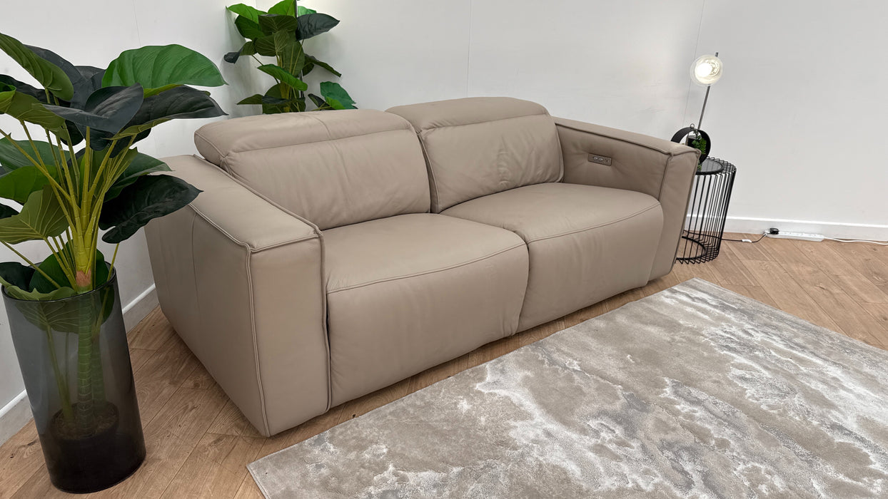 Sofology The Horizon Leather 2.5 Seater Power Recliner/Headrest in Trusty Embossed Stone