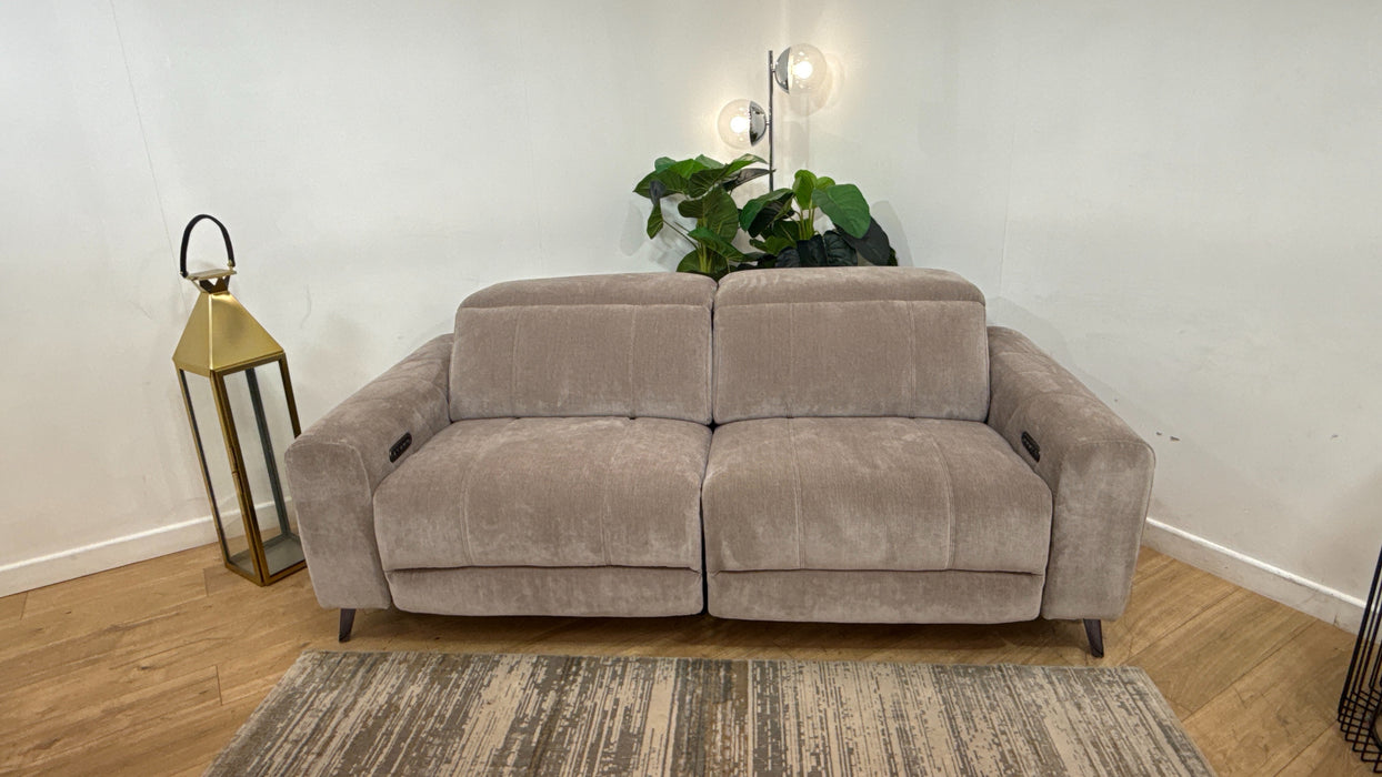 Sofology Fabric Allure 2.5 Power Recliner, Hdrst, Heated, Lumber in Chenille Nutmeg