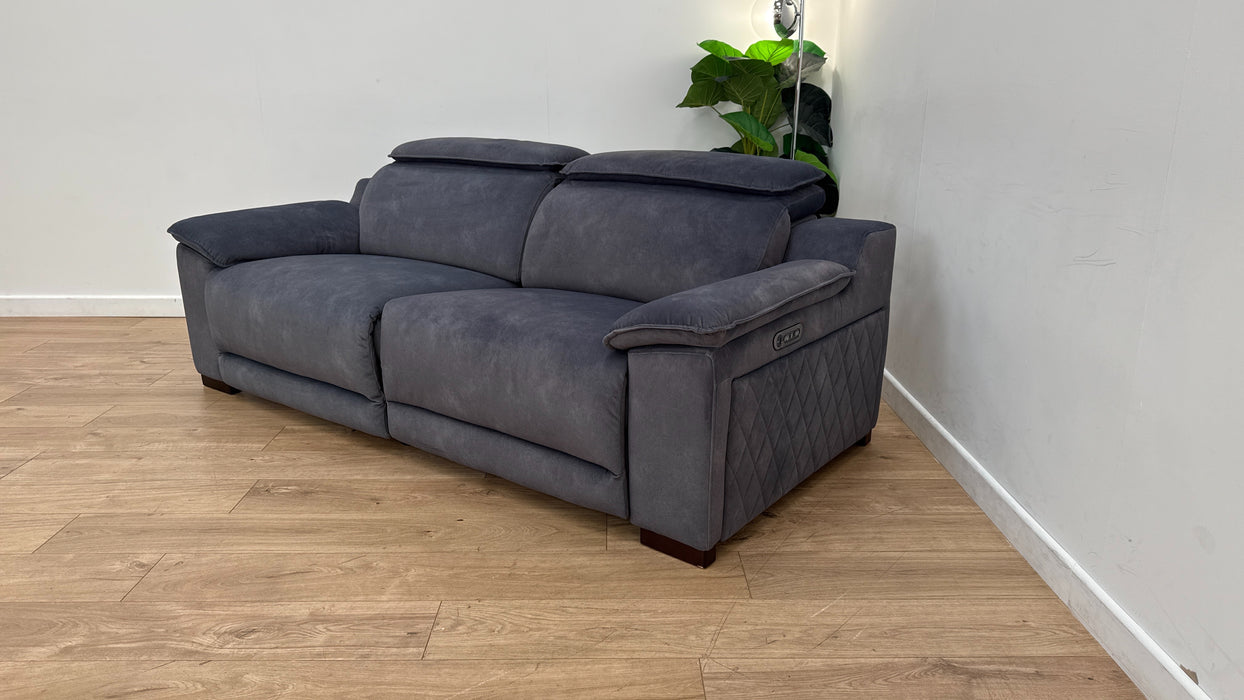 Sofology The Benz 3 Seater Fabric Recliner Sofa in Lifestyle Flecked Fabric Charcoal