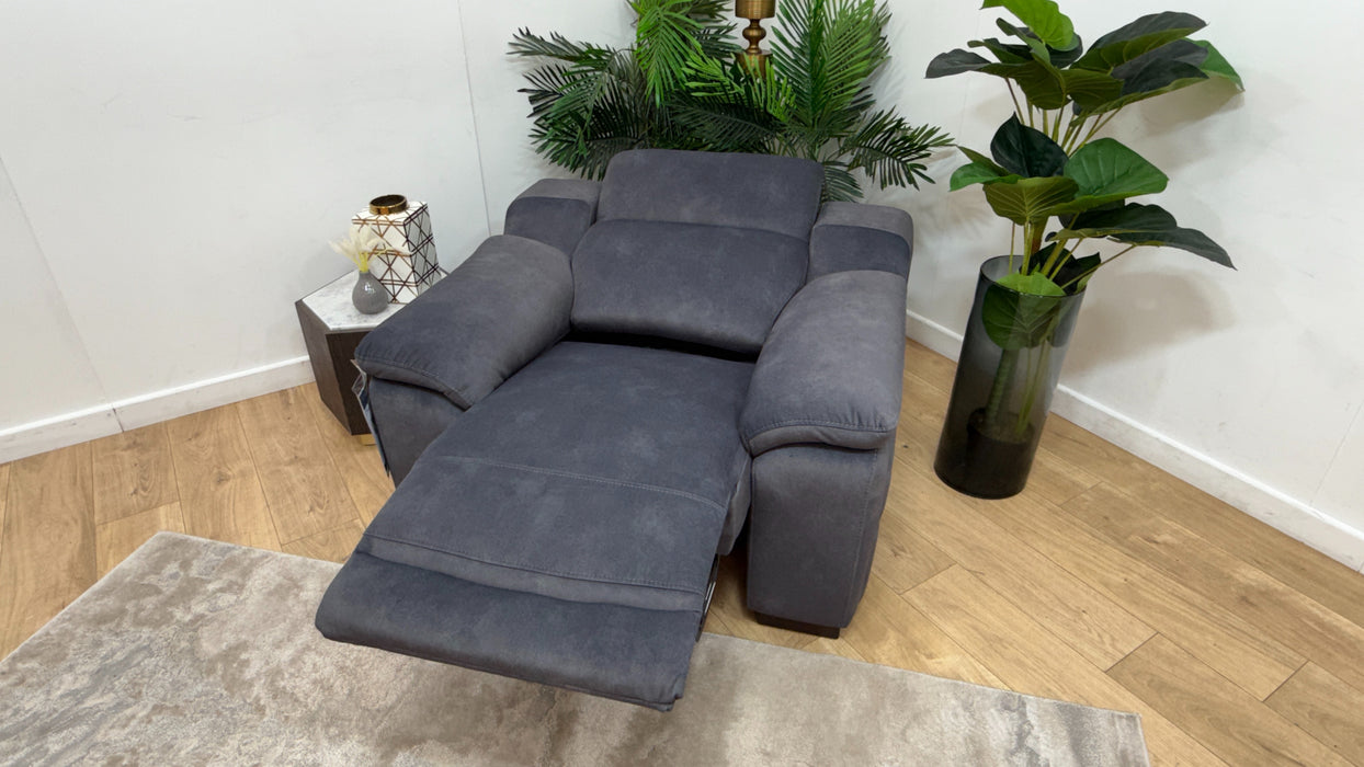 Sofology Portland Fabric Chair Power Recliner/Headrest Heated Seat in Lifestyle Flecked Charcoal