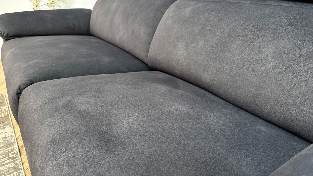 Sofology Benz Fabric 3 Seater Power Recliner/Headrest in Lifestyle Flecked Charcoal