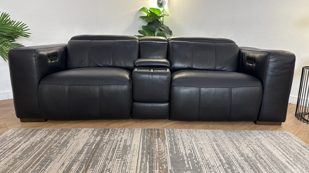 DFS The Crusade 2 Seater Recliner Sofa in Palatial Black