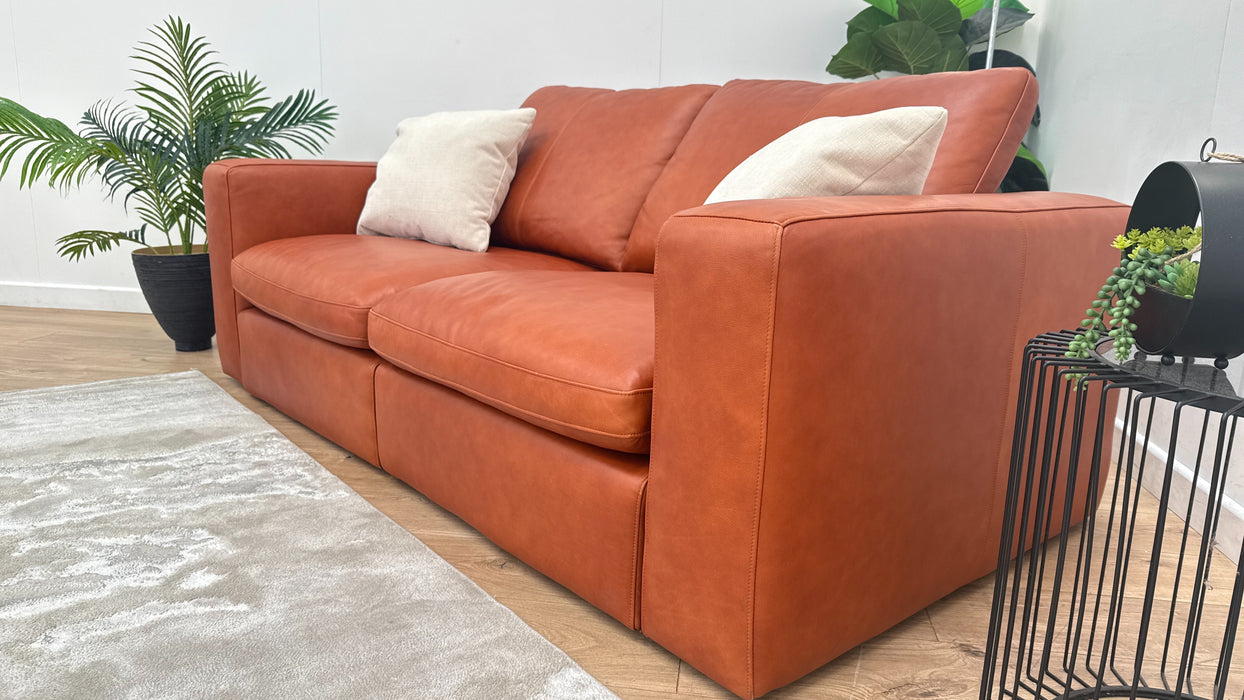 Sofology Retreat Leather 2 Seater in Amber Mix