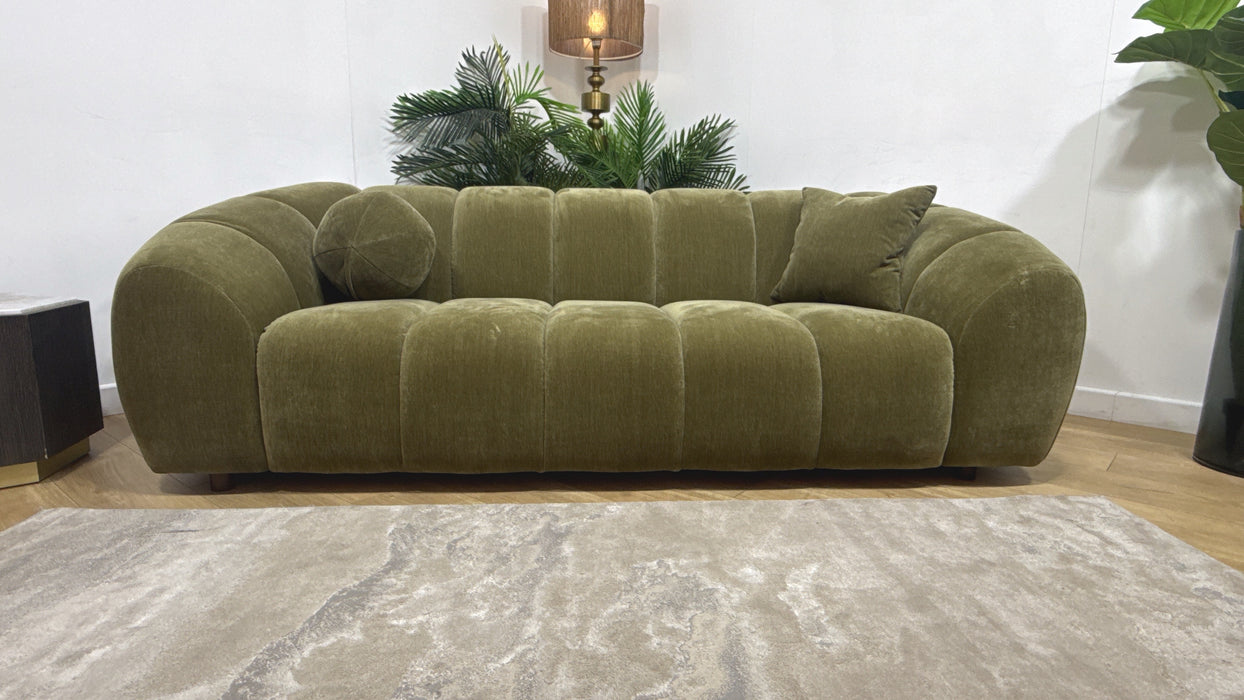 Sofology Waldorf Fabric 3 Seater in Soft Chenille Olive