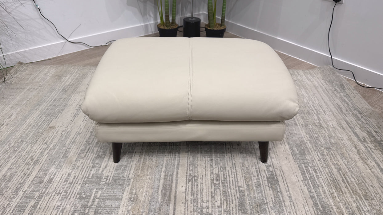 Sofology Adler Leather Desiner Footstool in Bone China