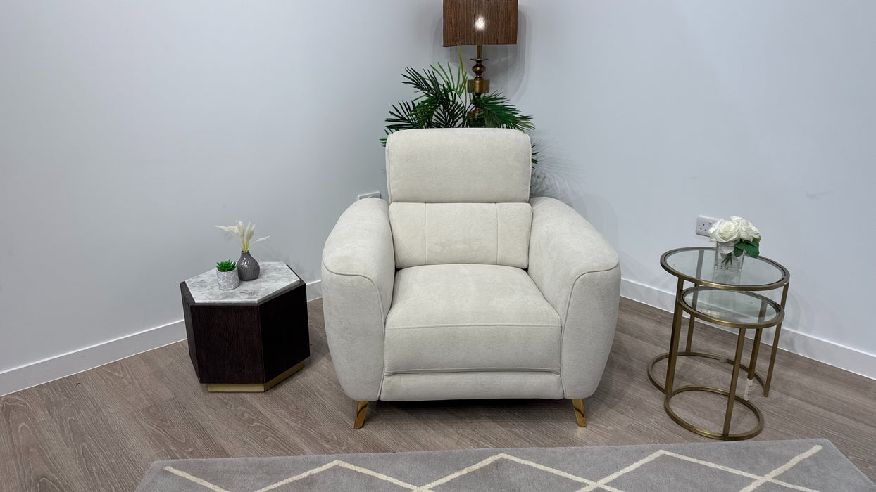 Sofology Arcadia Fabric Chair in Soft-Sherpa Linen