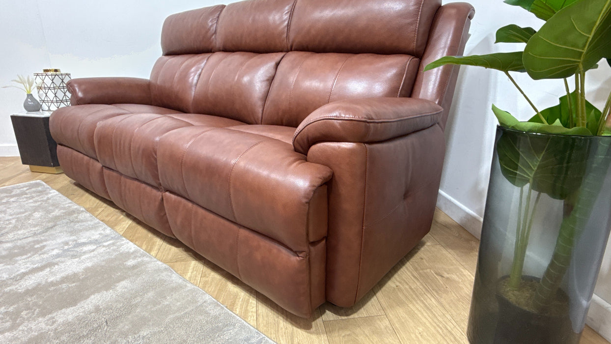 Sofology Gracie Leather 3 Seater in Trusty Sheen Butterscotch