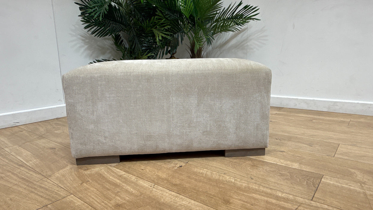 Sofology Strato Fabric Designer Footstool in Soft Chenille Linen