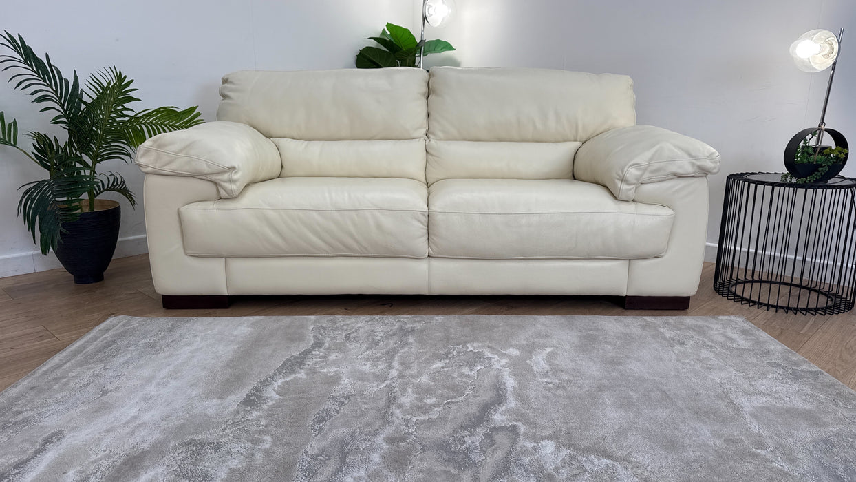 Sofology The Santino 3 Seater Leather in Hampshire Vanilla