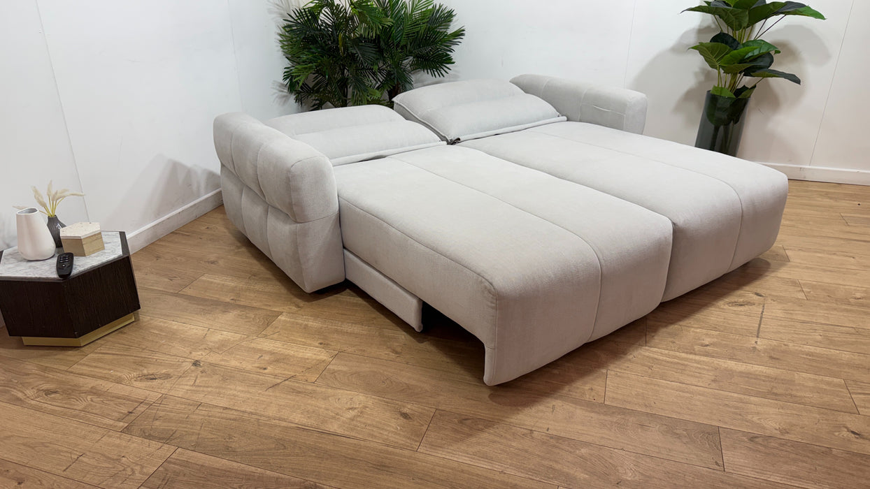 Sofology Sanctuary Fabric 3 Seater Double Power Chaise & Motion Back in Relaxed Chenille Stone