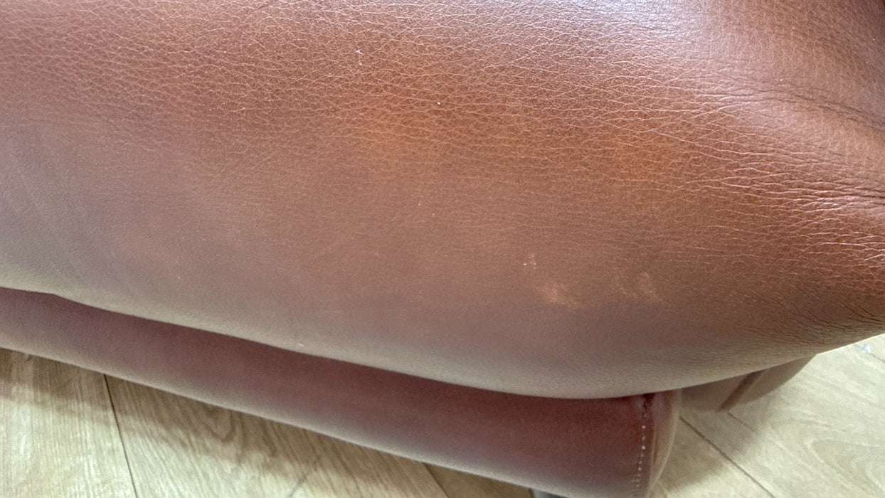 Sofology Adler Leather Asymmetric 4 Seater in Relaxed Soft Brown