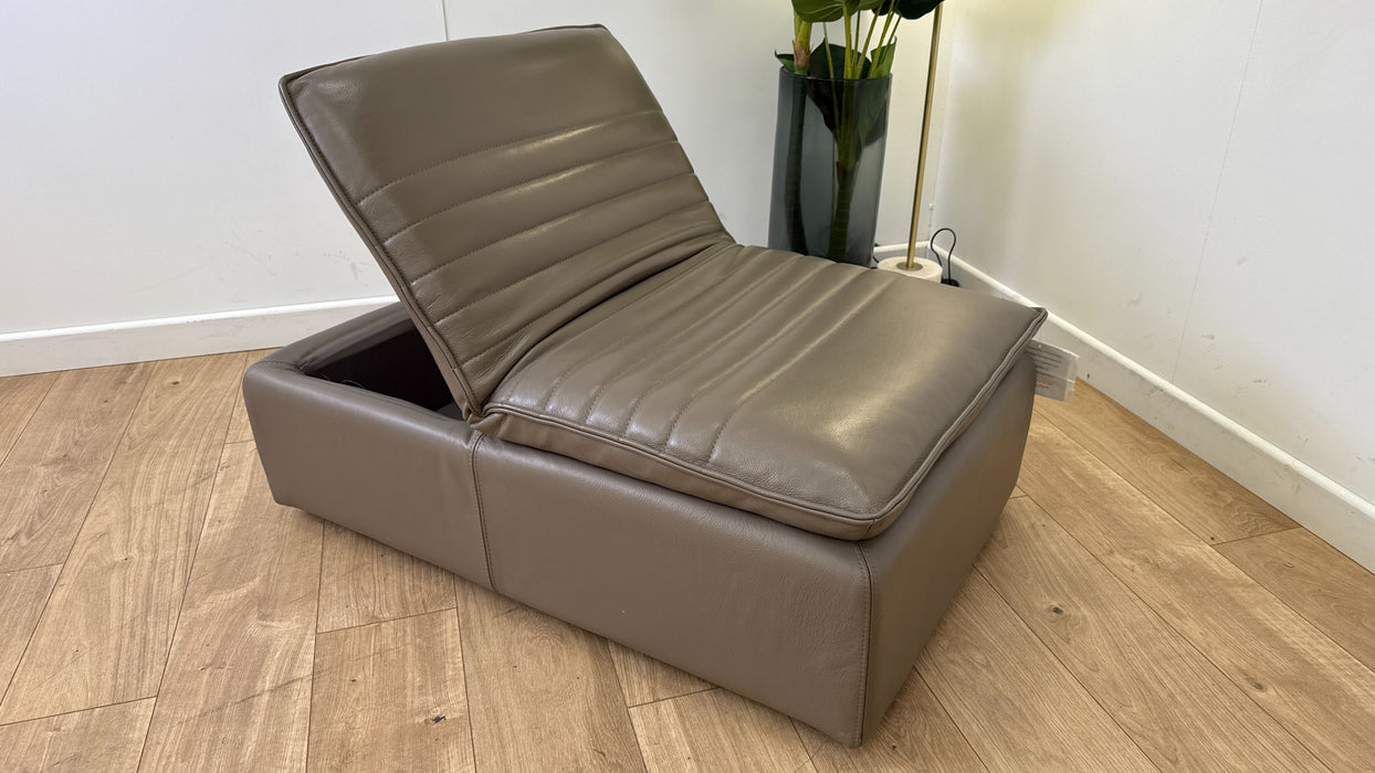 Sofology The Laurence Leather Dual Footstool in Le Mans Taupe