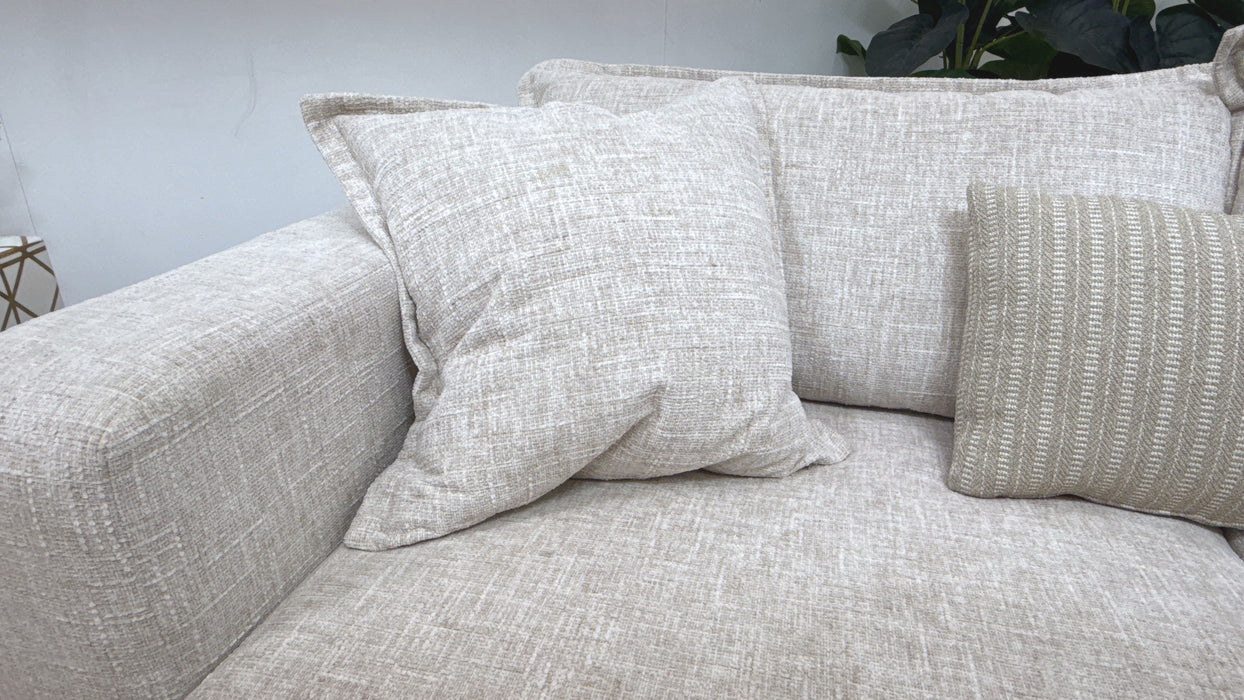 Sofology Cove Fabric 3 Seater in Artisan Chenille Ecru Mix