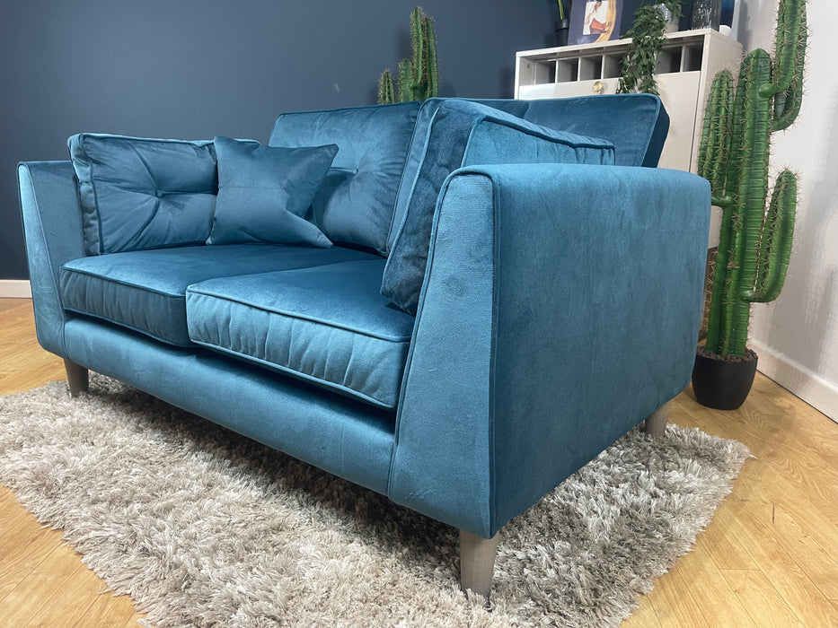 Cricket 2 Seater Velvet Teal Fabric All Over (WA2)