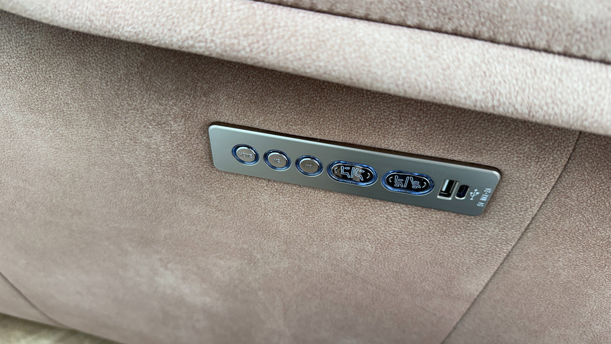 Sofology Carrera Fabric 2.5 Seater Power Recliner/Headrest in Lifestyle Flecked Sand
