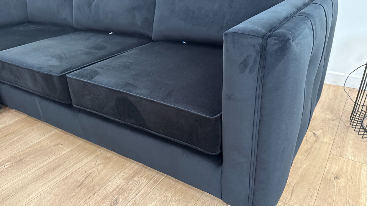 Sofology The Titan 1 Corner 2 Fabric Sofa in Festival Black/Bronze Mix