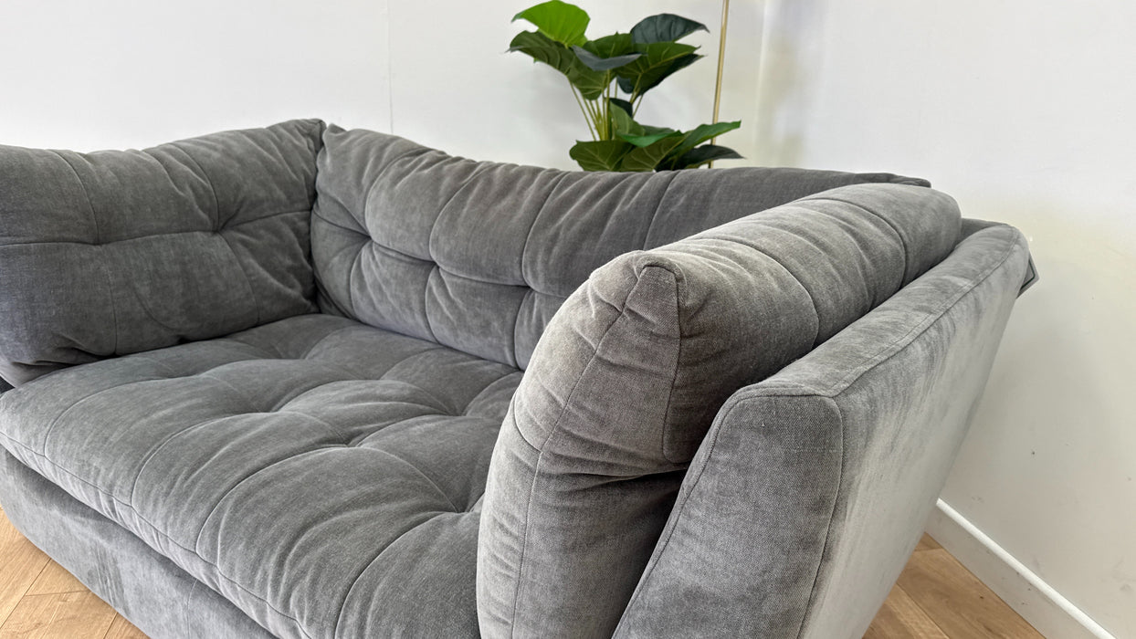 Sofology Cocoon Fabric 2 Seater Relaxed Chenille Charcoal