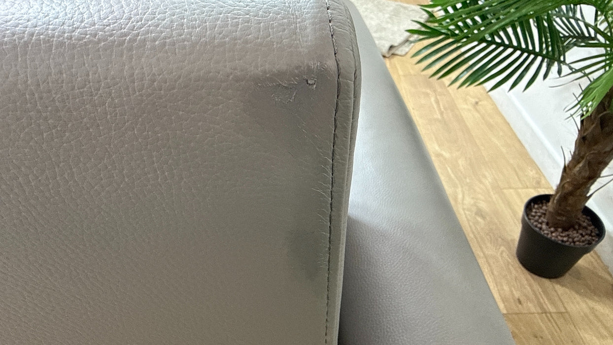 Sofology Ravello Leather Chair Power Recliner/Headrest in Trusty Embossed Elephant