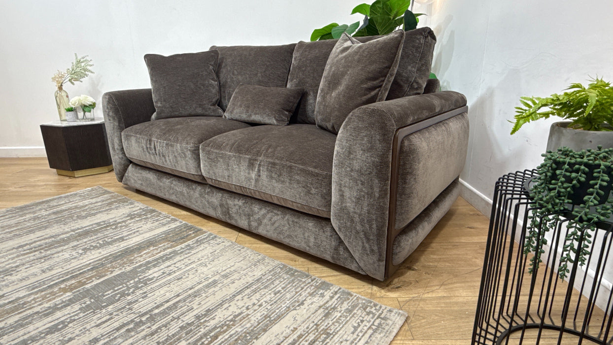 Sofology Rowen 2.5 Seater in  Luxury Deep-Pile Chenille Mole All Over