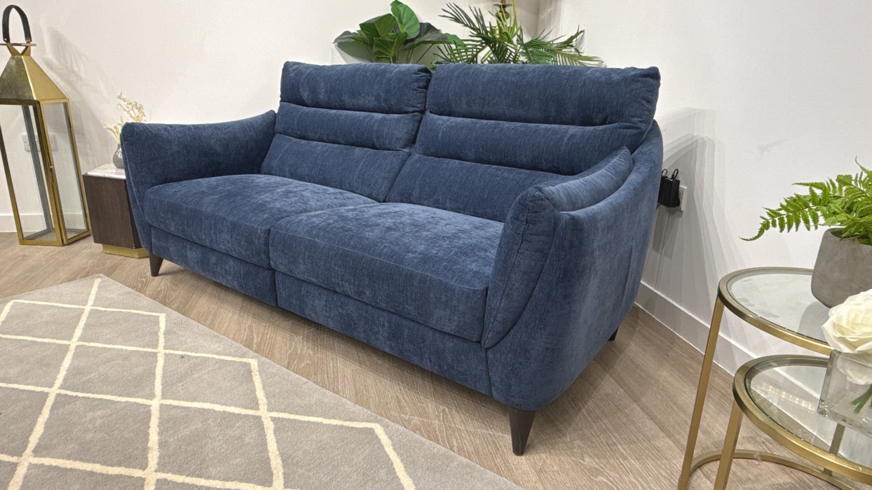 Sofology Sasso Fabric 2.5 Seater Power Recliner in Cosy Sherpa Denim
