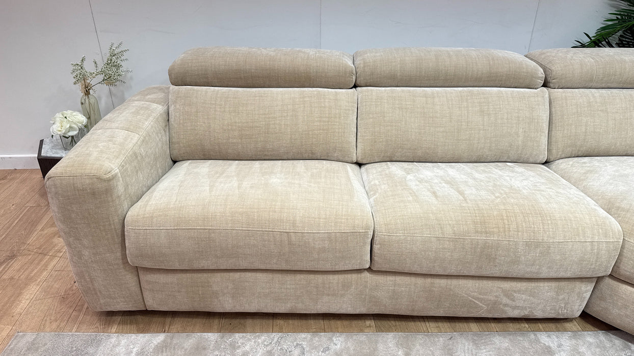 Sofology Colorado Fabric 3 Corner 1.5 Sofa Bed Power Recliner in Antique Chenille Wicker