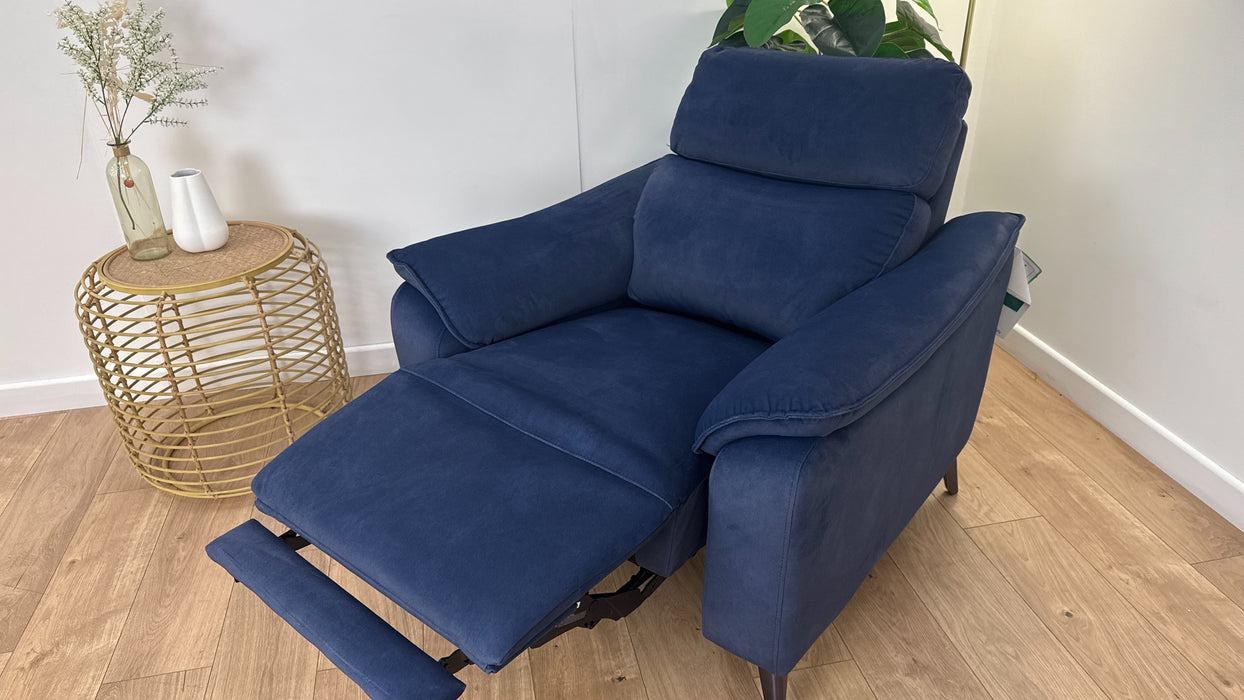 Sofology The Arlo Fabric Chair Power Recliner in Lifestyle Flecked Navy