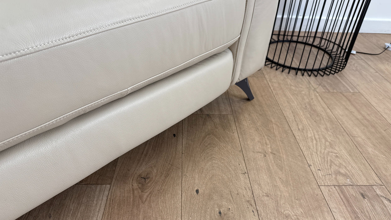 Sofology Ezra Leather 3 Seater in Trusty Sheen Bone China