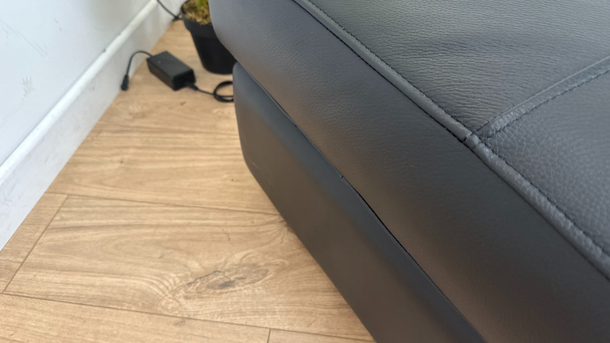 Sofology The Horizon Footstool in Trusty Embossed Leather Jet Black