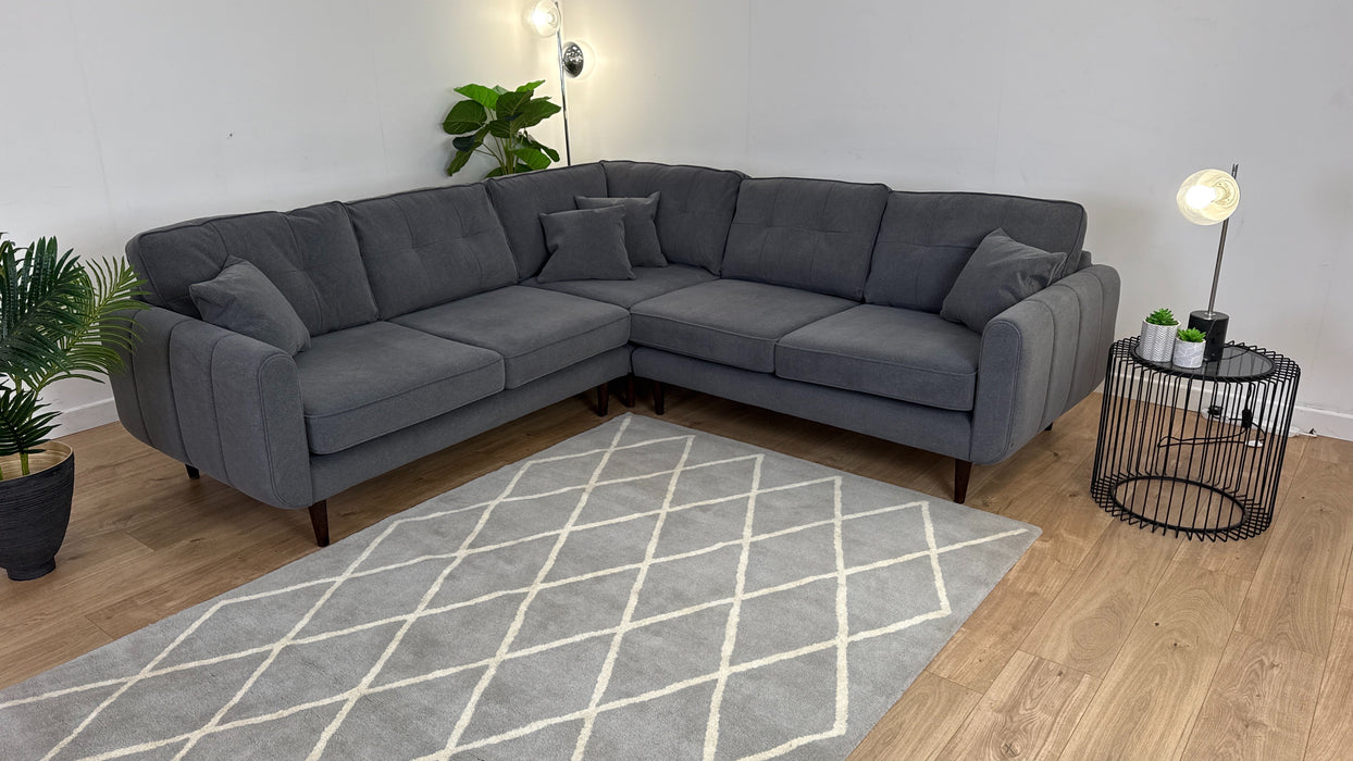 Islington 2 Corner 2 - Fabric Sofa - Nordic Grey All Over