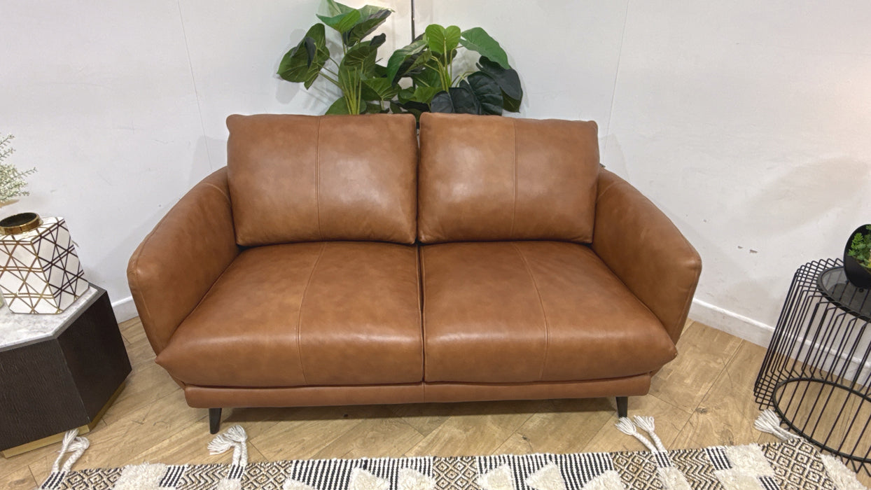 Sofology Adler Leather 2 Seater in Relaxed Soft Tan