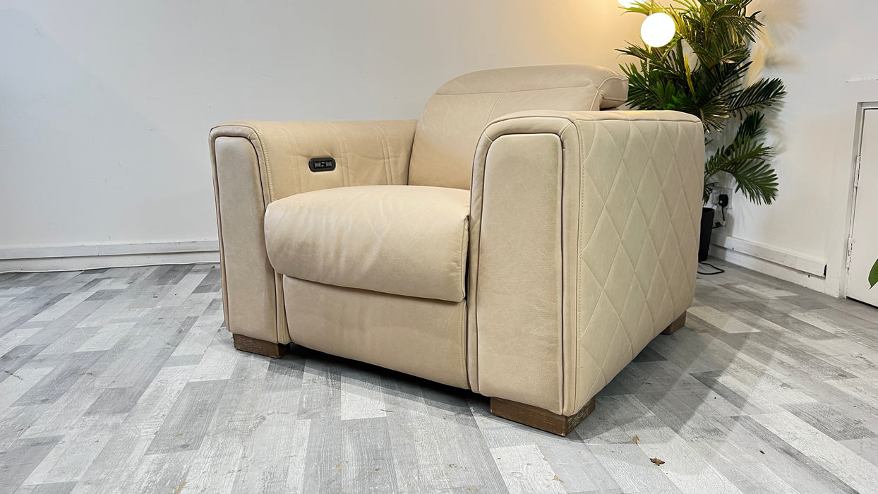 Mason 1 Seater - Fabric Power Reclining Chair - Fawn