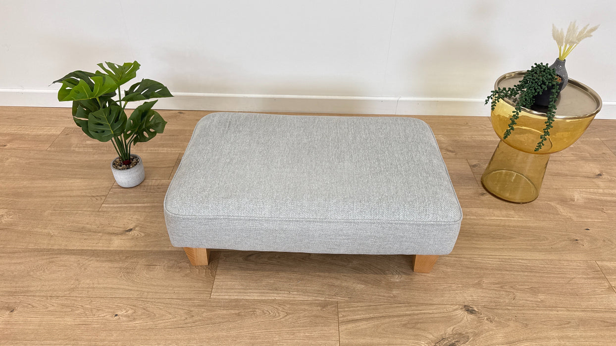 Chalfont Footstool Fabric Silver